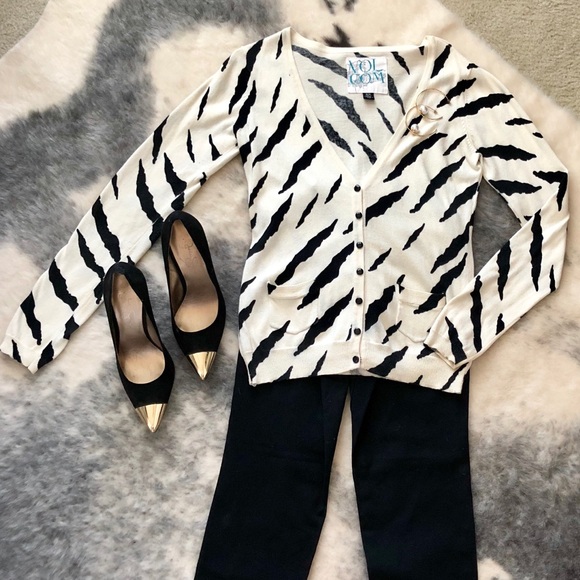 Volcom Sweaters - Volcom Zebra Print Cadigan